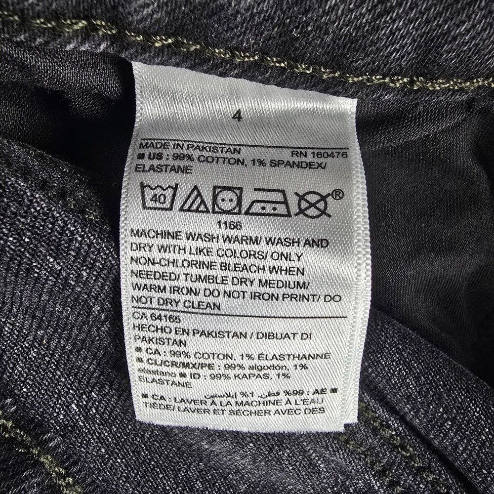 Old Navy Denim Skirt Womens 4 Black Washed‎ Raw Hem Cutoff Mini Stretch NWT - Picture 7 of 7